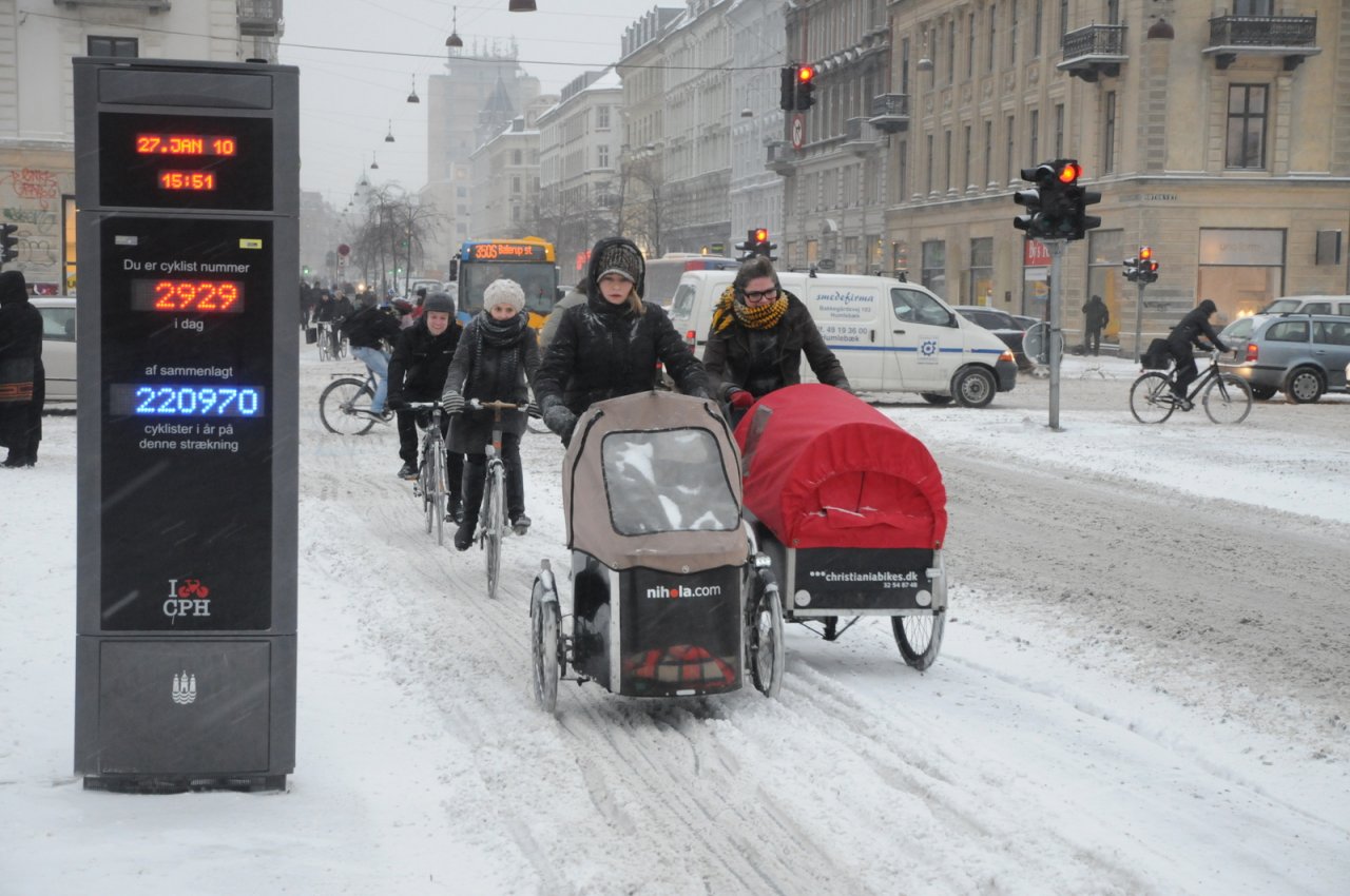 Winter biking in Copenhagen